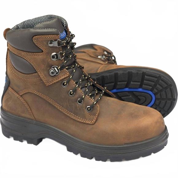 NEW BLUNDSTONE unisex 143 crazy horse boot steel toe in brown - Picture 1 of 2